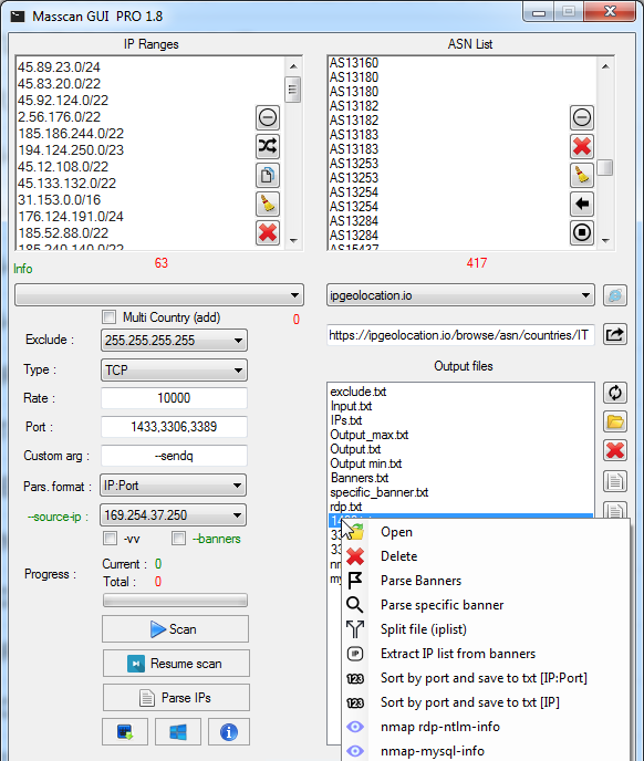 Masscan GUI PRO